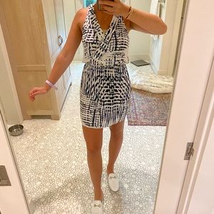 Parker V neck wrap front mini dress